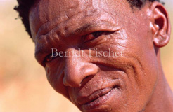 Buschmann Mann W�ste Kalahari - Zum Vergroessern klicken!